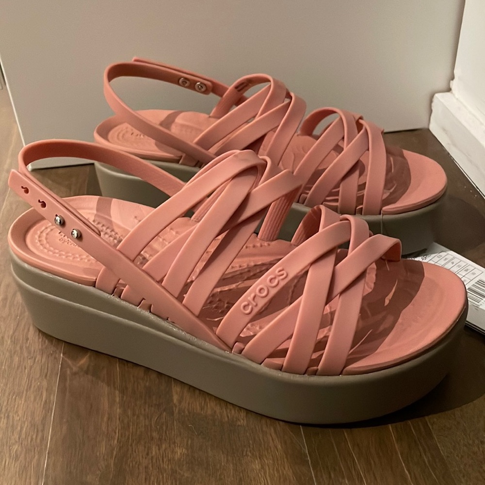 Crocs Brooklyn Strappy Low Wedge Sandals